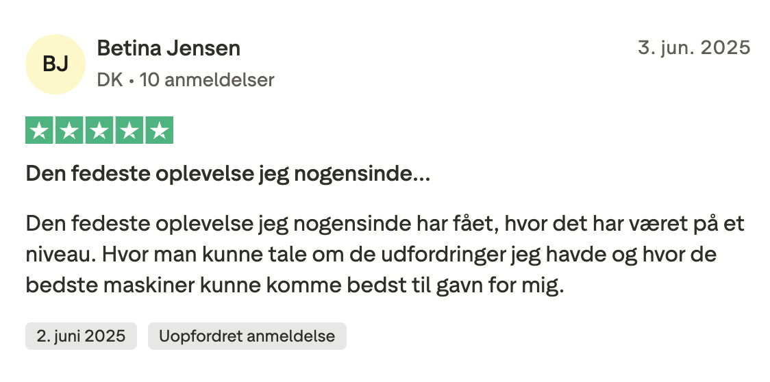 Trustpilot anmeldelse 1